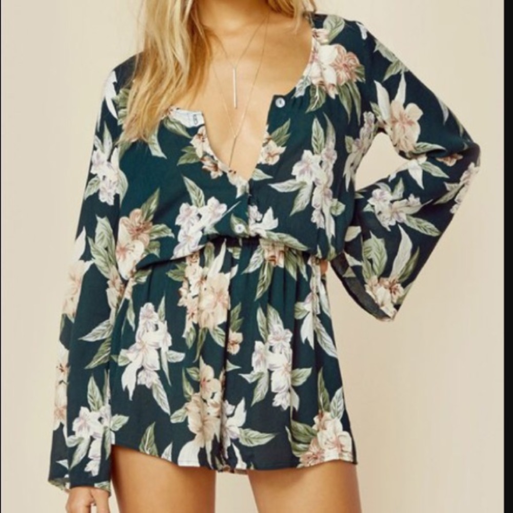 Show Me Your Mumu Red Rocks Green Floral Romper